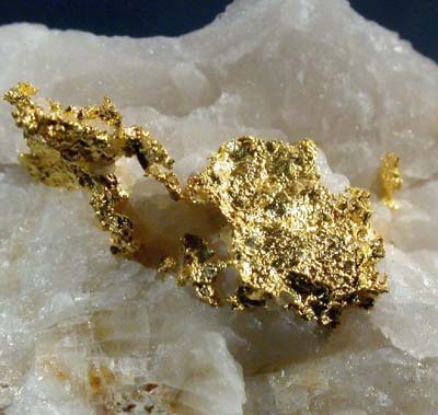 Leaf Gold on Quartz, Placer County, California