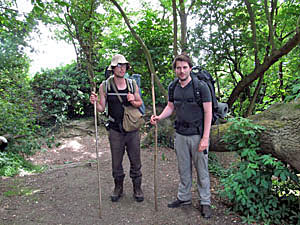 Two pilgrims walking to Canterbury ...