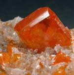 Wulfenite on Calcite, Red Cloud Mine, La Paz County, Arizona, USA